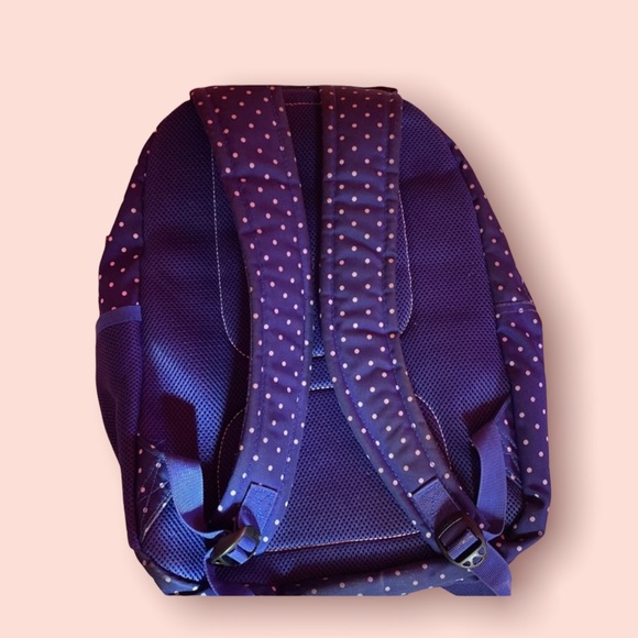 Navy blue with white polka dots book bag for boys & girls - Picture 3 of 3